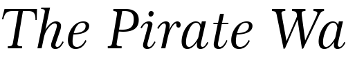 Font : Century751-No2-BT-Italic Custom Text : The Pirate Way Test your own text here Click to download or to view this font on a tshirt that can be custom printed in Bali