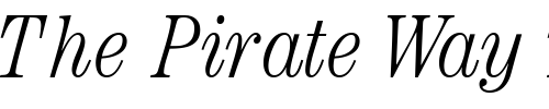 Font : CenturyLightCondSSK-Italic Custom Text : The Pirate Way Test your own text here Click to download or to view this font on a tshirt that can be custom printed in Bali