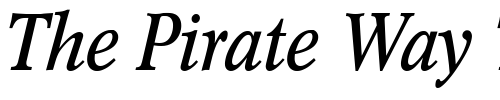 Font : Concorde-Nova-R-Expert-Italic-OsF Custom Text : The Pirate Way Test your own text here Click to download or to view this font on a tshirt that can be custom printed in Bali