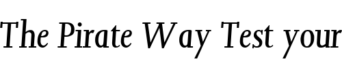 Font : ConfirmaSSK-Italic Custom Text : The Pirate Way Test your own text here Click to download or to view this font on a tshirt that can be custom printed in Bali