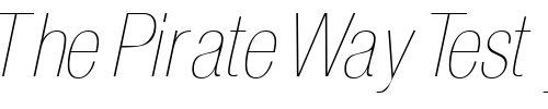 Font : ContextRepriseLightCondSSK-Italic Custom Text : The Pirate Way Test your own text here Click to download or to view this font on a tshirt that can be custom printed in Bali