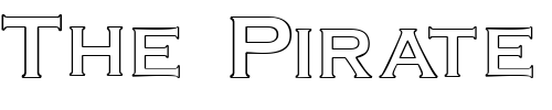 Font : CuproOutlineSCapsSSK Custom Text : The Pirate Way Test your own text here Click to download or to view this font on a tshirt that can be custom printed in Bali