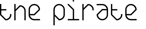 Font : DS-Yakuti45 Custom Text : The Pirate Way Test your own text here Click to download or to view this font on a tshirt that can be custom printed in Bali