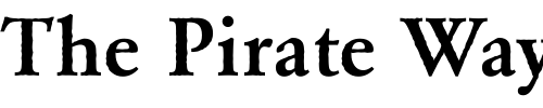 Font : DTCGaramondM41 Custom Text : The Pirate Way Test your own text here Click to download or to view this font on a tshirt that can be custom printed in Bali