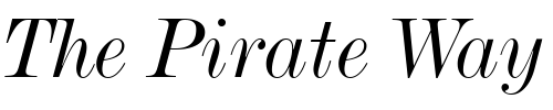 Font : De-Vinne-Italic-BT Custom Text : The Pirate Way Test your own text here Click to download or to view this font on a tshirt that can be custom printed in Bali