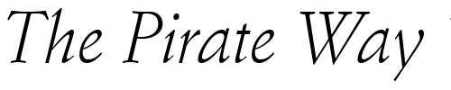 Font : Deutch-Light-SSi-Light-Italic Custom Text : The Pirate Way Test your own text here Click to download or to view this font on a tshirt that can be custom printed in Bali