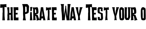 Font : Devil-Dog-BTN-Cond Custom Text : The Pirate Way Test your own text here Click to download or to view this font on a tshirt that can be custom printed in Bali