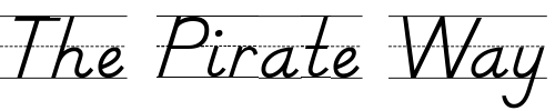 Font : DnealianManuscriptLined Custom Text : The Pirate Way Test your own text here Click to download or to view this font on a tshirt that can be custom printed in Bali