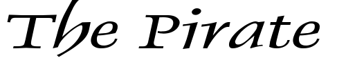 Font : Dolphin-Extended-Italic Custom Text : The Pirate Way Test your own text here Click to download or to view this font on a tshirt that can be custom printed in Bali