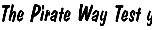 Font : DomCasual_Becker_Italic Custom Text : The Pirate Way Test your own text here Click to download or to view this font on a tshirt that can be custom printed in Bali