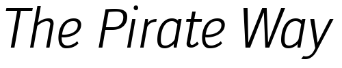 Font : Doradani-Lt-Italic Custom Text : The Pirate Way Test your own text here Click to download or to view this font on a tshirt that can be custom printed in Bali