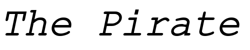 Font : ER-Kurier-1251-Italic Custom Text : The Pirate Way Test your own text here Click to download or to view this font on a tshirt that can be custom printed in Bali