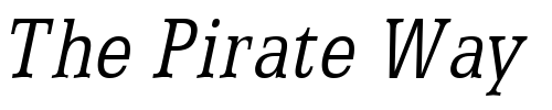 Font : Eggo-Condensed-Italic Custom Text : The Pirate Way Test your own text here Click to download or to view this font on a tshirt that can be custom printed in Bali