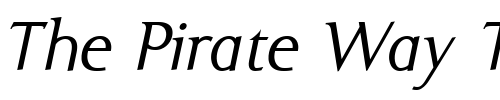 Font : Ela-Demiserif-Regular-Italic-PDF Custom Text : The Pirate Way Test your own text here Click to download or to view this font on a tshirt that can be custom printed in Bali