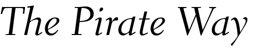 Font : Electra-LT-Cursive Custom Text : The Pirate Way Test your own text here Click to download or to view this font on a tshirt that can be custom printed in Bali