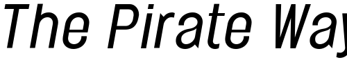 Font : Elephant-LightOblique Custom Text : The Pirate Way Test your own text here Click to download or to view this font on a tshirt that can be custom printed in Bali