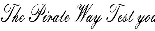 Font : EmpireScriptCondensed Custom Text : The Pirate Way Test your own text here Click to download or to view this font on a tshirt that can be custom printed in Bali