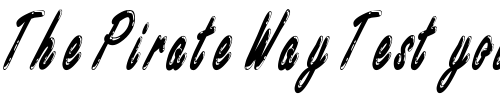 Font : Encino-Xtra-Condensed-Italic Custom Text : The Pirate Way Test your own text here Click to download or to view this font on a tshirt that can be custom printed in Bali