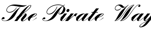Font : Englische_Becker_Joining_Bold Custom Text : The Pirate Way Test your own text here Click to download or to view this font on a tshirt that can be custom printed in Bali