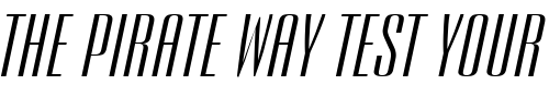 Font : Expel-Extended-Italic Custom Text : The Pirate Way Test your own text here Click to download or to view this font on a tshirt that can be custom printed in Bali