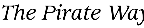 Font : Exposition-Medium-SSi-Medium-Italic Custom Text : The Pirate Way Test your own text here Click to download or to view this font on a tshirt that can be custom printed in Bali