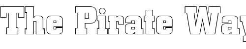 Font : FZ-BASIC-53-HOLLOW Custom Text : The Pirate Way Test your own text here Click to download or to view this font on a tshirt that can be custom printed in Bali