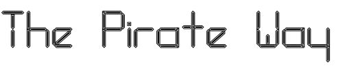 Font : FZ-DIGITAL-10-CONTOUR Custom Text : The Pirate Way Test your own text here Click to download or to view this font on a tshirt that can be custom printed in Bali