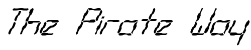 Font : FZ-DIGITAL-10-WAVEY-ITALIC Custom Text : The Pirate Way Test your own text here Click to download or to view this font on a tshirt that can be custom printed in Bali
