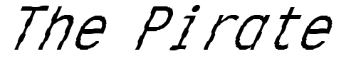 Font : FZ-DIGITAL-4-WAVEY-ITALIC Custom Text : The Pirate Way Test your own text here Click to download or to view this font on a tshirt that can be custom printed in Bali