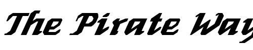 Font : FZ-GOTHIC-2-ITALIC Custom Text : The Pirate Way Test your own text here Click to download or to view this font on a tshirt that can be custom printed in Bali