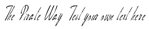 Font : FZ-HAND-13-ITALIC Custom Text : The Pirate Way Test your own text here Click to download or to view this font on a tshirt that can be custom printed in Bali