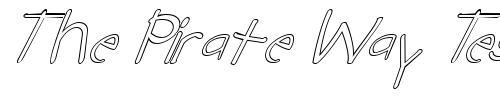 Font : FZ-HAND-22-HOLLOW-ITALIC Custom Text : The Pirate Way Test your own text here Click to download or to view this font on a tshirt that can be custom printed in Bali