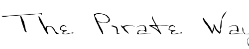 Font : FZ-HAND-24-MANGLED Custom Text : The Pirate Way Test your own text here Click to download or to view this font on a tshirt that can be custom printed in Bali