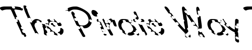 Font : FZ-JAZZY-34-HOLEY-LEFTY Custom Text : The Pirate Way Test your own text here Click to download or to view this font on a tshirt that can be custom printed in Bali
