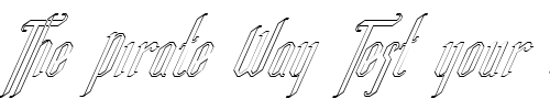 Font : FZ-JAZZY-35-HOLLOW-ITALIC Custom Text : The Pirate Way Test your own text here Click to download or to view this font on a tshirt that can be custom printed in Bali