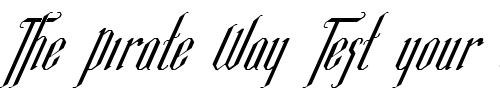 Font : FZ-JAZZY-35-ITALIC Custom Text : The Pirate Way Test your own text here Click to download or to view this font on a tshirt that can be custom printed in Bali
