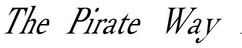 Font : FZ-ROMAN-15-ITALIC Custom Text : The Pirate Way Test your own text here Click to download or to view this font on a tshirt that can be custom printed in Bali
