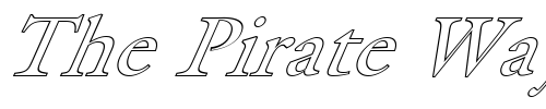 Font : FZ-ROMAN-25-HOLLOW-ITALIC Custom Text : The Pirate Way Test your own text here Click to download or to view this font on a tshirt that can be custom printed in Bali