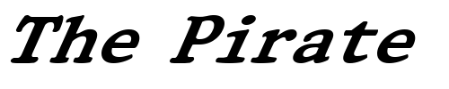 Font : FZ-ROMAN-32-ITALIC Custom Text : The Pirate Way Test your own text here Click to download or to view this font on a tshirt that can be custom printed in Bali