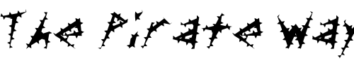 Font : FZ-UNIQUE-17-SPIKED Custom Text : The Pirate Way Test your own text here Click to download or to view this font on a tshirt that can be custom printed in Bali