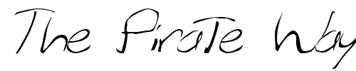 Font : FZ-WARPED-27-ITALIC Custom Text : The Pirate Way Test your own text here Click to download or to view this font on a tshirt that can be custom printed in Bali