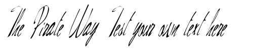 Font : FZ-WARPED-28-ITALIC Custom Text : The Pirate Way Test your own text here Click to download or to view this font on a tshirt that can be custom printed in Bali
