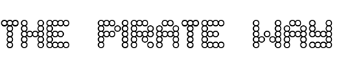 Font : Flytningar-sprutande Custom Text : The Pirate Way Test your own text here Click to download or to view this font on a tshirt that can be custom printed in Bali