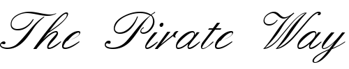 Font : FormalScript Custom Text : The Pirate Way Test your own text here Click to download or to view this font on a tshirt that can be custom printed in Bali