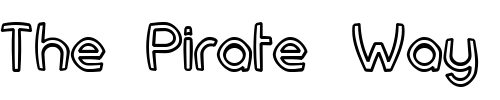 Font : FortuneCity-Comic-Outline Custom Text : The Pirate Way Test your own text here Click to download or to view this font on a tshirt that can be custom printed in Bali