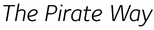 Font : FoundrySterling-BookItalicOSF Custom Text : The Pirate Way Test your own text here Click to download or to view this font on a tshirt that can be custom printed in Bali