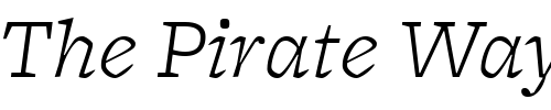 Font : FreightMicro-LightItalic Custom Text : The Pirate Way Test your own text here Click to download or to view this font on a tshirt that can be custom printed in Bali