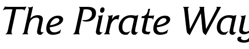 Font : FrizQuaT-Italic Custom Text : The Pirate Way Test your own text here Click to download or to view this font on a tshirt that can be custom printed in Bali