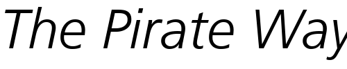 Font : Frutiger-LT-46-Light-Italic Custom Text : The Pirate Way Test your own text here Click to download or to view this font on a tshirt that can be custom printed in Bali