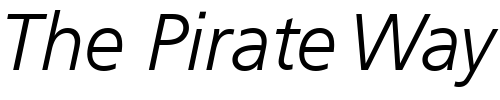 Font : Frutiger-Light-Italic Custom Text : The Pirate Way Test your own text here Click to download or to view this font on a tshirt that can be custom printed in Bali